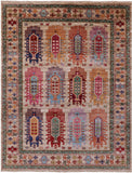 Turkmen Ersari Hand Knotted Wool Rug - 5' 9" X 7' 8" - Golden Nile