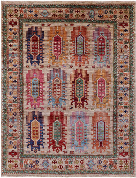 Turkmen Ersari Hand Knotted Wool Rug - 5' 9" X 7' 8" - Golden Nile