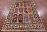 Turkmen Ersari Hand Knotted Wool Rug - 5' 9" X 7' 8" - Golden Nile