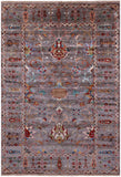 Peshawar Hand Knotted Wool Rug - 4' 2" X 6' 1" - Golden Nile