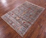 Peshawar Hand Knotted Wool Rug - 4' 2" X 6' 1" - Golden Nile