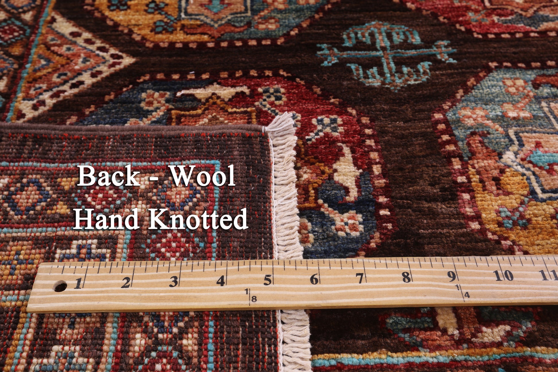 Brown Turkmen Ersari Hand Knotted Wool Rug - 5' 9" X 8' 1" - Golden Nile