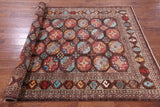 Brown Turkmen Ersari Hand Knotted Wool Rug - 5' 9" X 8' 1" - Golden Nile