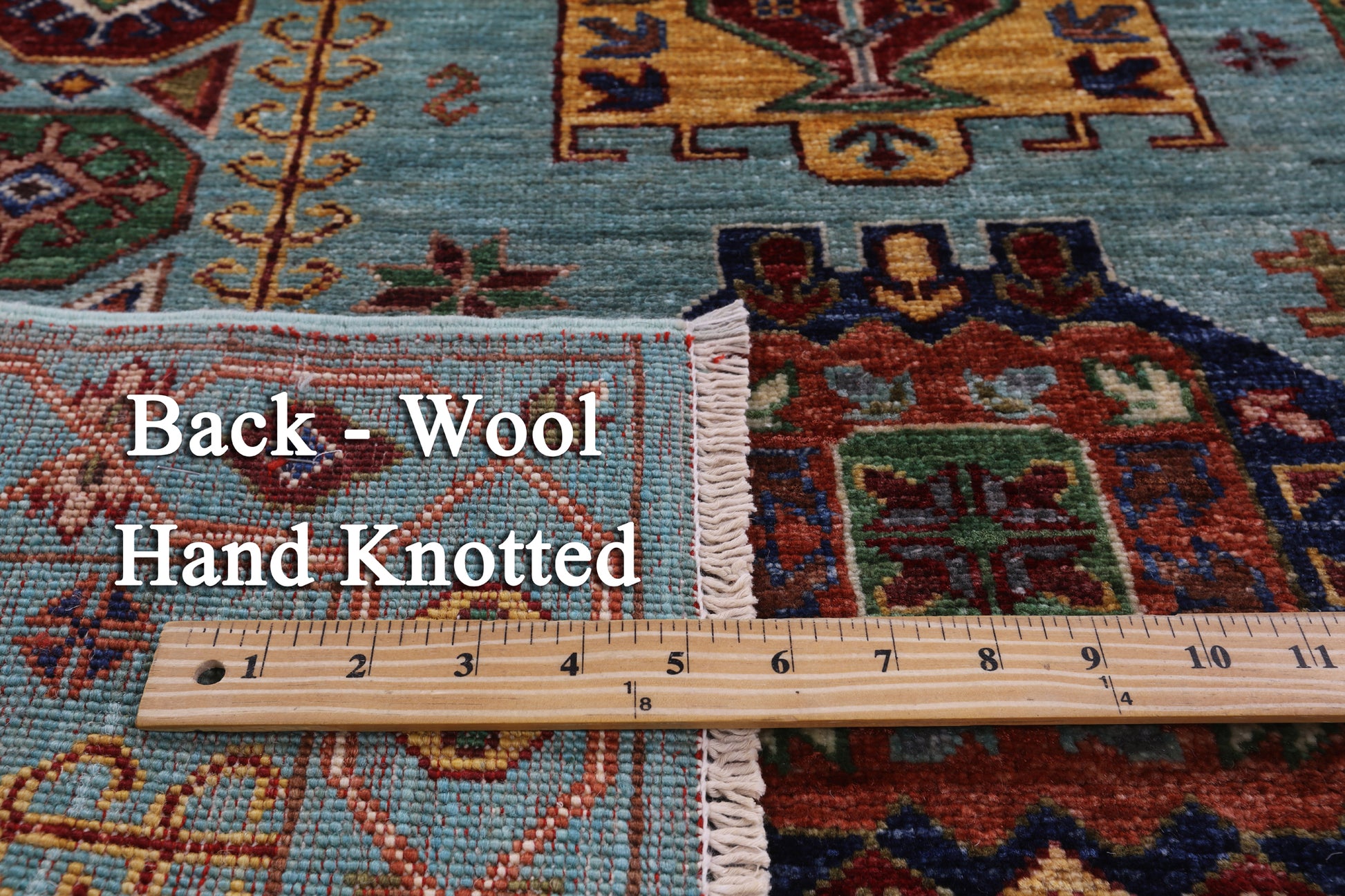 Blue Turkmen Ersari Hand Knotted Wool Rug - 5' 7" X 7' 11" - Golden Nile