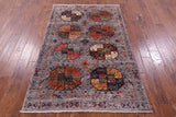Turkmen Ersari Hand Knotted Wool Rug - 4' 0" X 6' 4" - Golden Nile