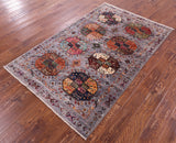 Turkmen Ersari Hand Knotted Wool Rug - 4' 0" X 6' 4" - Golden Nile