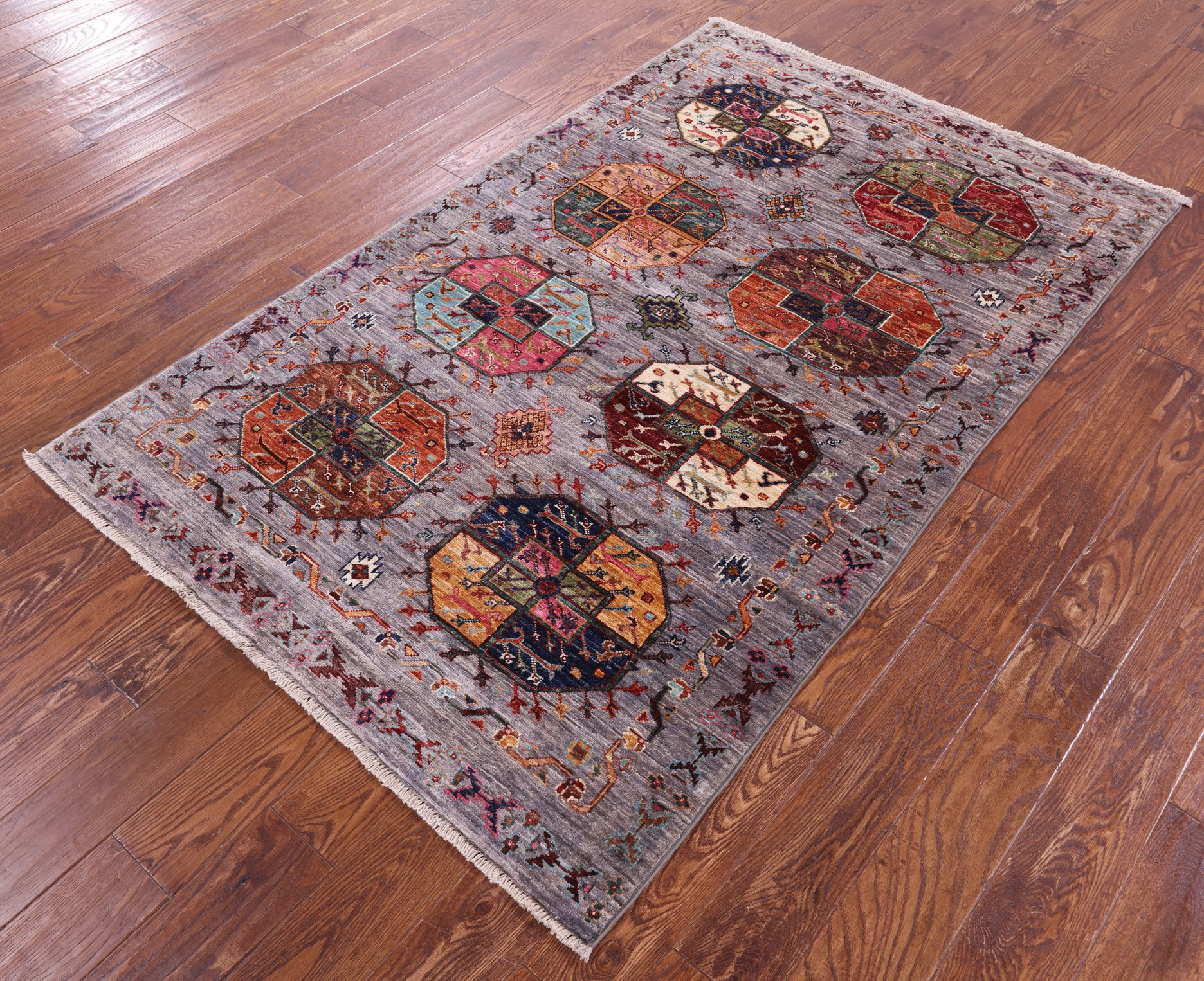 Turkmen Ersari Hand Knotted Wool Rug - 4' 0" X 6' 4" - Golden Nile