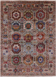 Turkmen Ersari Handmade Wool Rug - 5' 0" X 6' 9" - Golden Nile