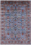 Blue Persian Tabriz Hand Knotted Wool Rug - 6' 8" X 9' 11" - Golden Nile