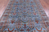 Blue Persian Tabriz Hand Knotted Wool Rug - 6' 8" X 9' 11" - Golden Nile