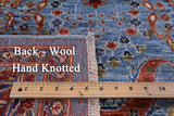 Blue Persian Tabriz Hand Knotted Wool Rug - 6' 8" X 9' 11" - Golden Nile