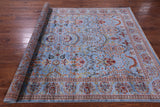 Blue Persian Tabriz Hand Knotted Wool Rug - 6' 8" X 9' 11" - Golden Nile