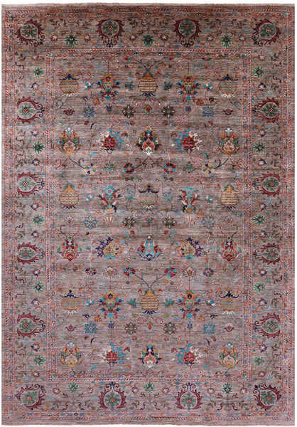 Peshawar Handmade Wool Rug - 8' 0" X 11' 7" - Golden Nile