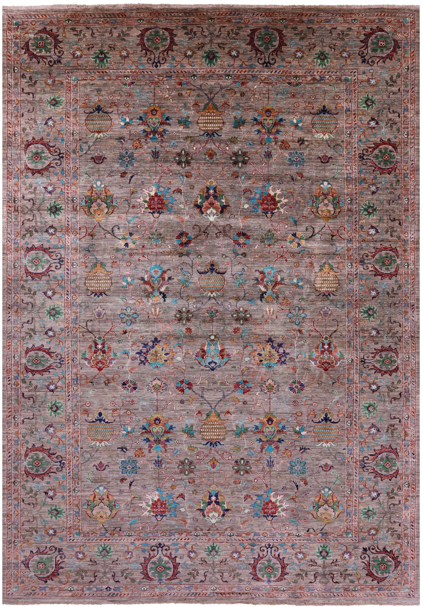 Peshawar Handmade Wool Rug - 8' 0" X 11' 7" - Golden Nile