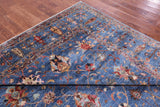 Blue Peshawar Hand Knotted Wool Rug - 8' 9" X 11' 6" - Golden Nile
