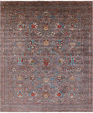 Peshawar Hand Knotted Wool Rug - 8' 1" X 9' 8" - Golden Nile