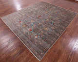 Peshawar Hand Knotted Wool Rug - 8' 1" X 9' 8" - Golden Nile