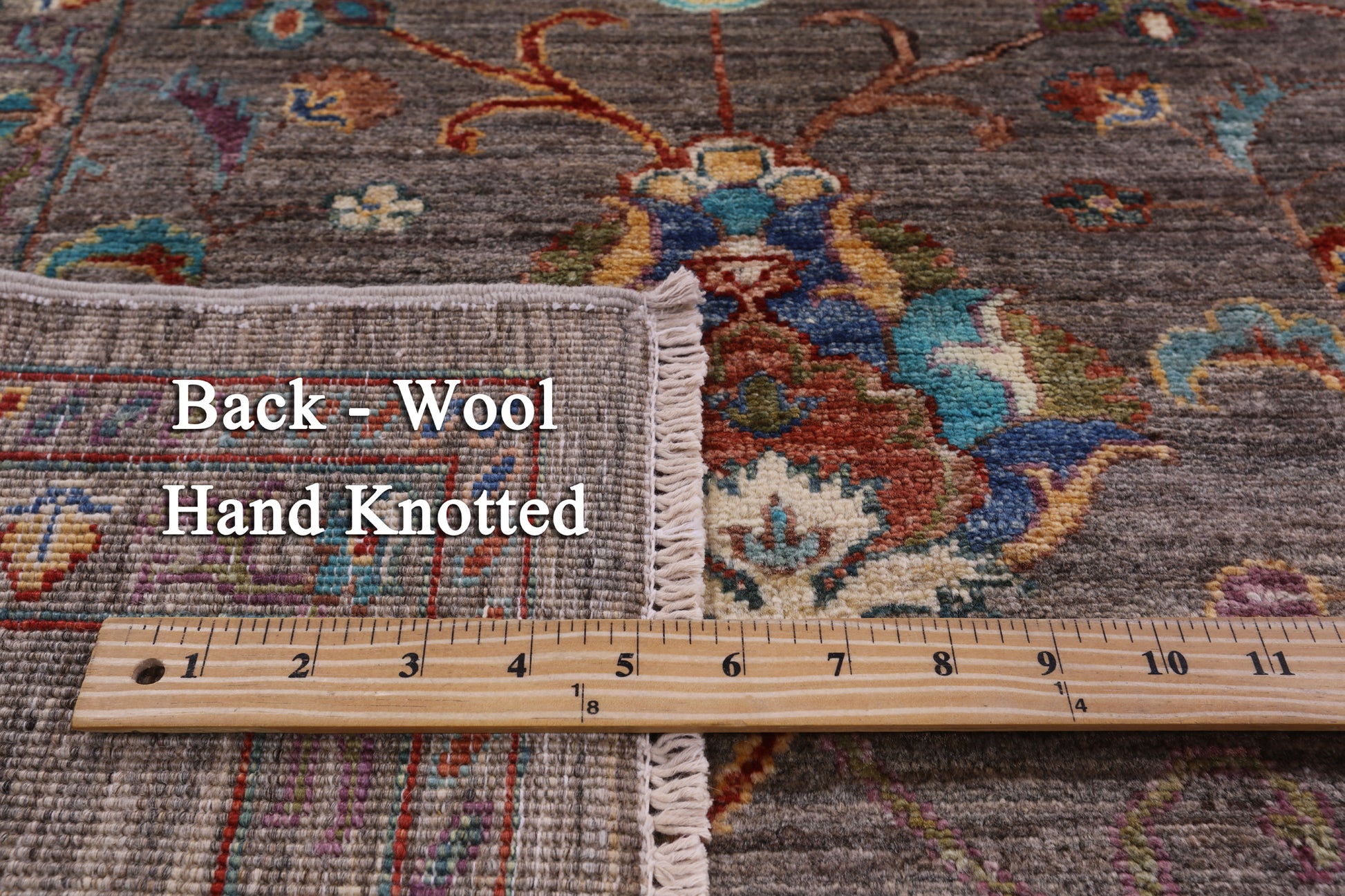 Peshawar Hand Knotted Wool Rug - 8' 1" X 9' 8" - Golden Nile