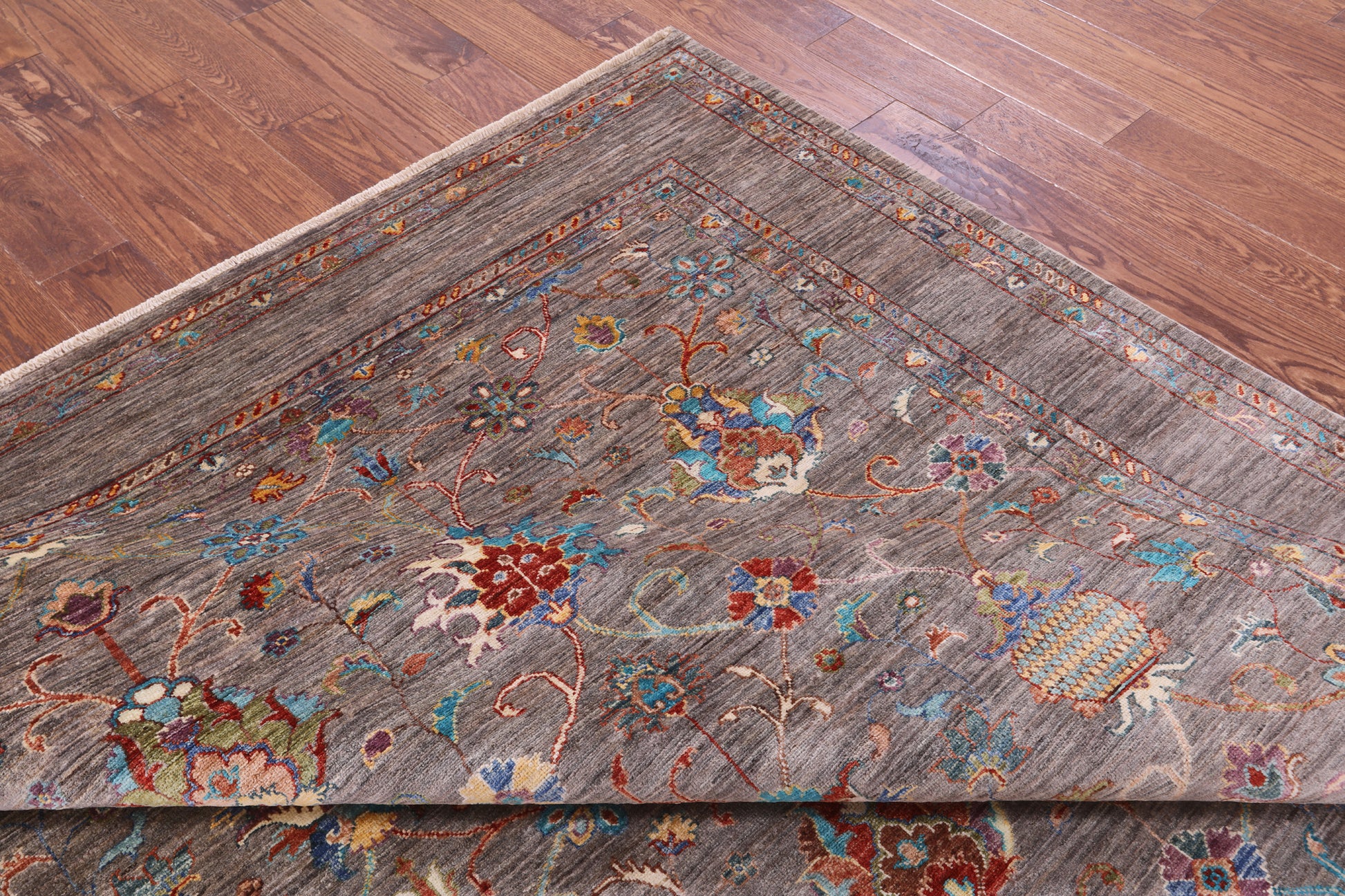 Peshawar Hand Knotted Wool Rug - 8' 1" X 9' 8" - Golden Nile