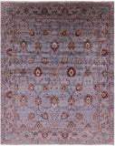 Grey Peshawar Handmade Wool Rug - 8' 1" X 10' 2" - Golden Nile