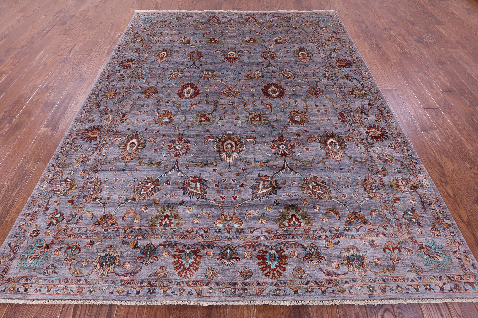 Grey Peshawar Handmade Wool Rug - 8' 1" X 10' 2" - Golden Nile