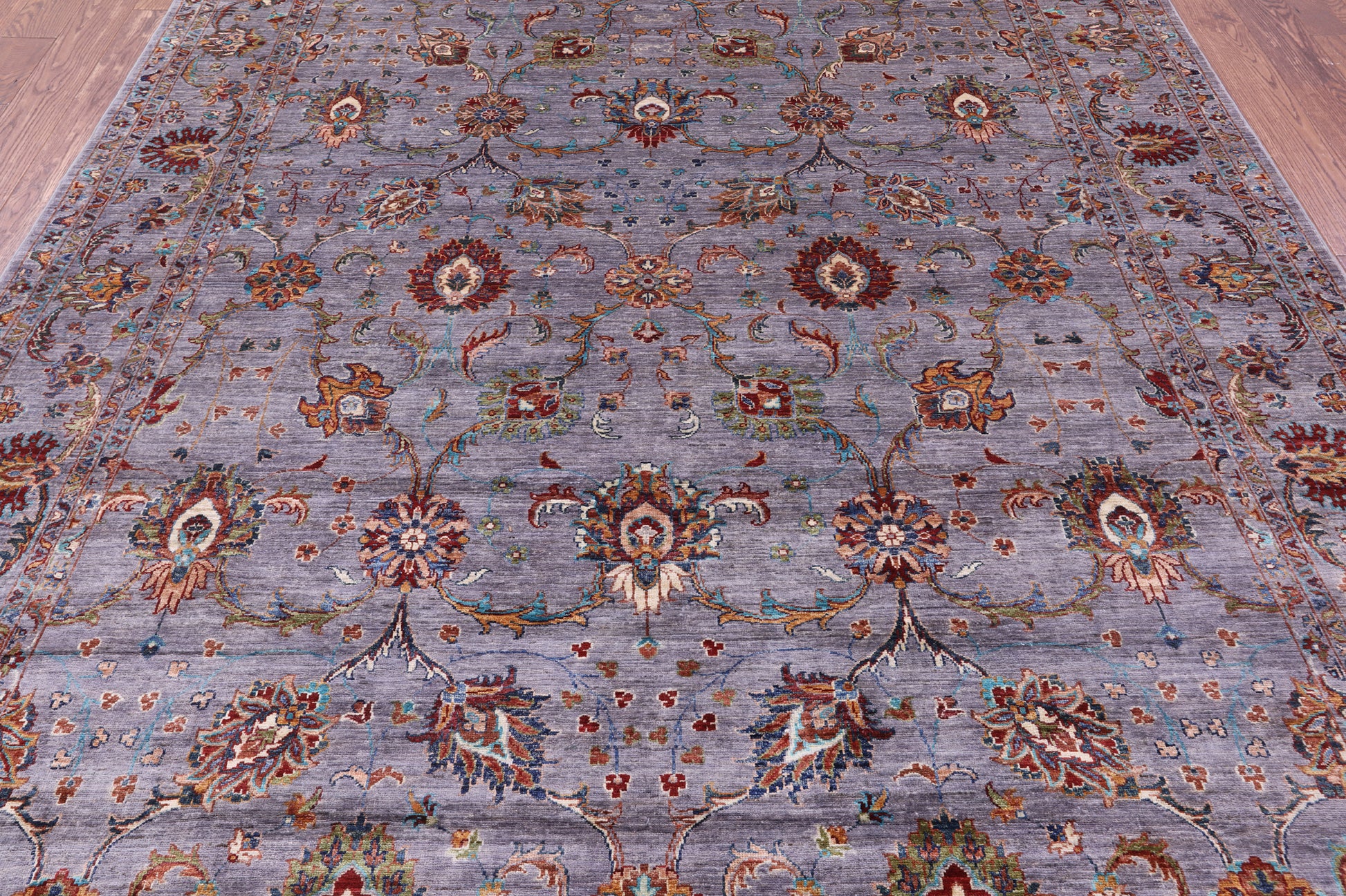 Grey Peshawar Handmade Wool Rug - 8' 1" X 10' 2" - Golden Nile