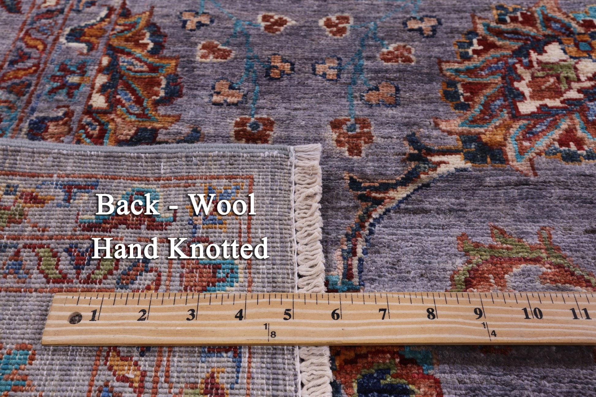 Grey Peshawar Handmade Wool Rug - 8' 1" X 10' 2" - Golden Nile