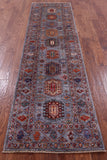Grey Turkmen Ersari Hand Knotted Wool Runner Rug - 2' 7" X 9' 6" - Golden Nile
