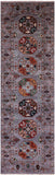 Grey Turkmen Ersari Hand Knotted Wool Runner Rug - 2' 10" X 8' 8" - Golden Nile