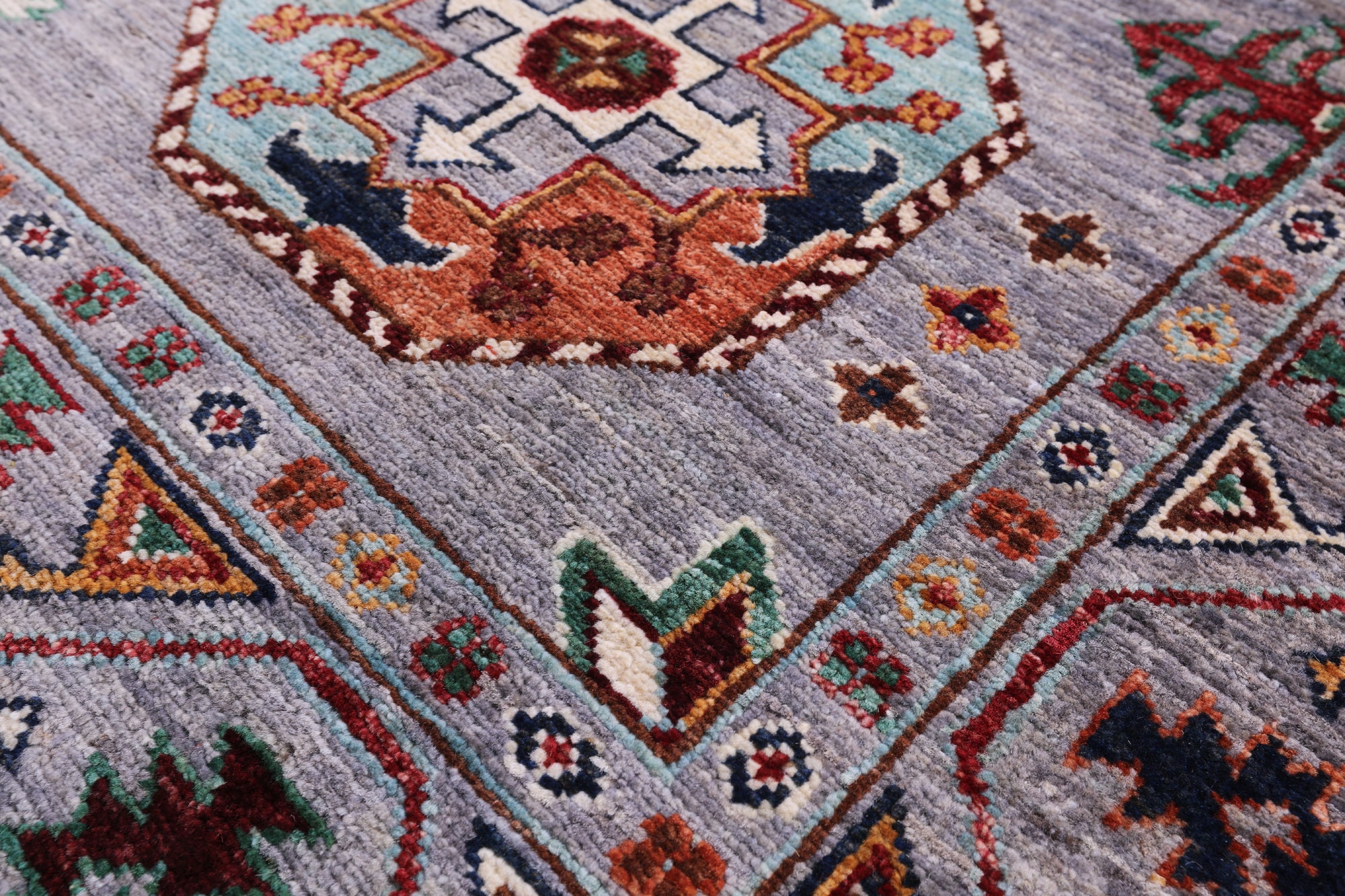 Grey Turkmen Ersari Hand Knotted Wool Runner Rug - 2' 8" X 8' 8" - Golden Nile