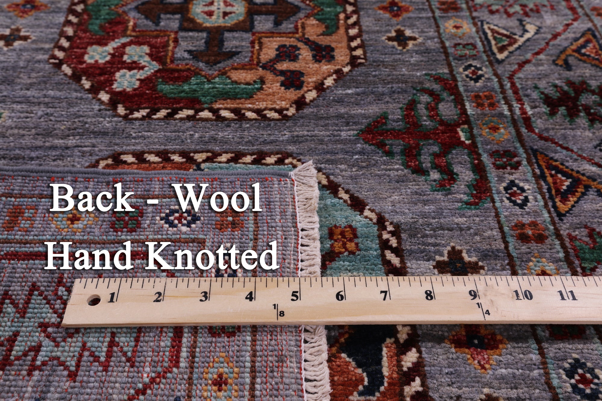 Grey Turkmen Ersari Hand Knotted Wool Runner Rug - 2' 8" X 8' 8" - Golden Nile