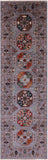 Grey Turkmen Ersari Hand Knotted Wool Runner Rug - 2' 8" X 8' 8" - Golden Nile