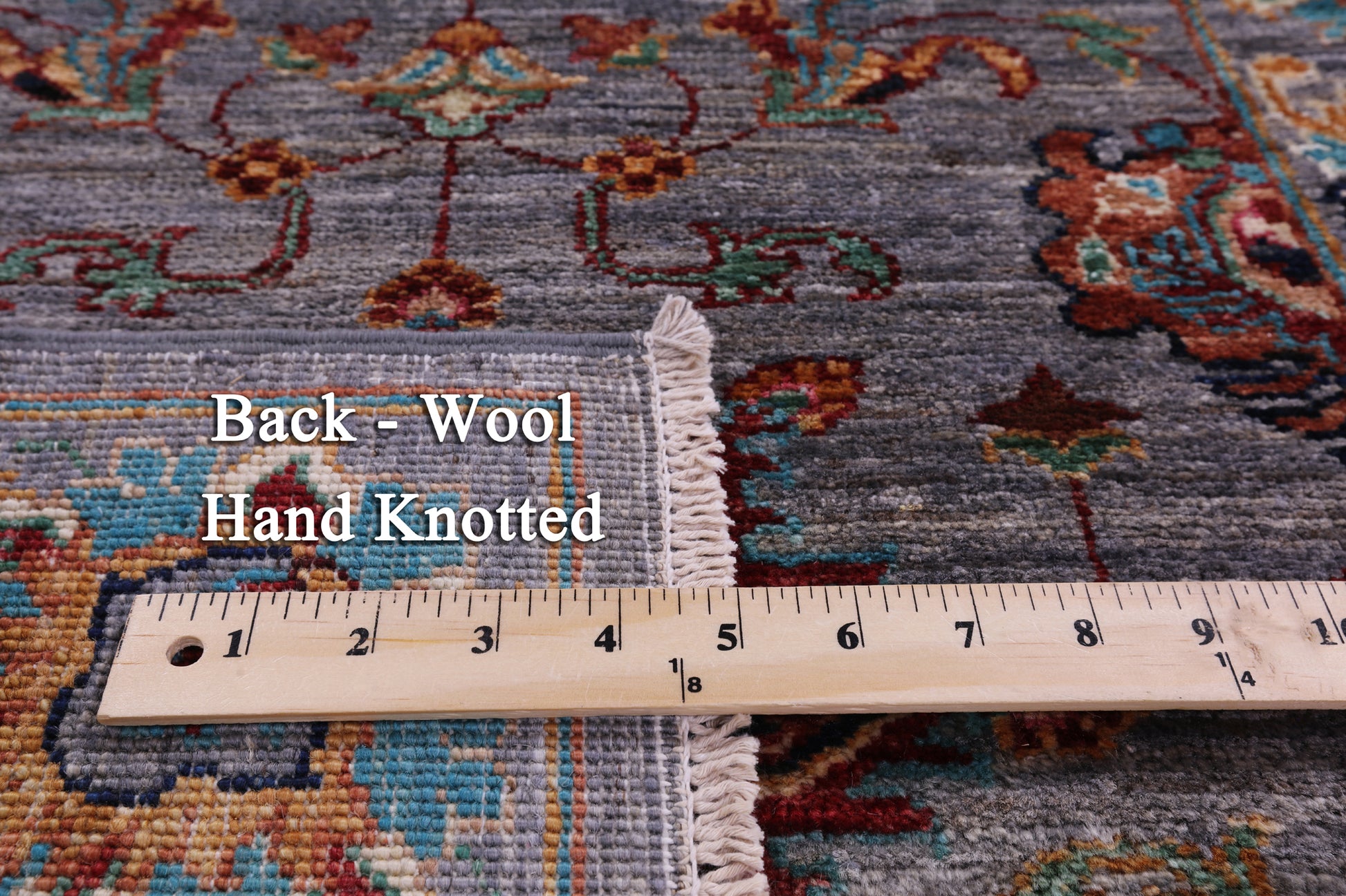 Grey Persian Tabriz Hand Knotted Wool Runner Rug - 2' 8" X 9' 10" - Golden Nile
