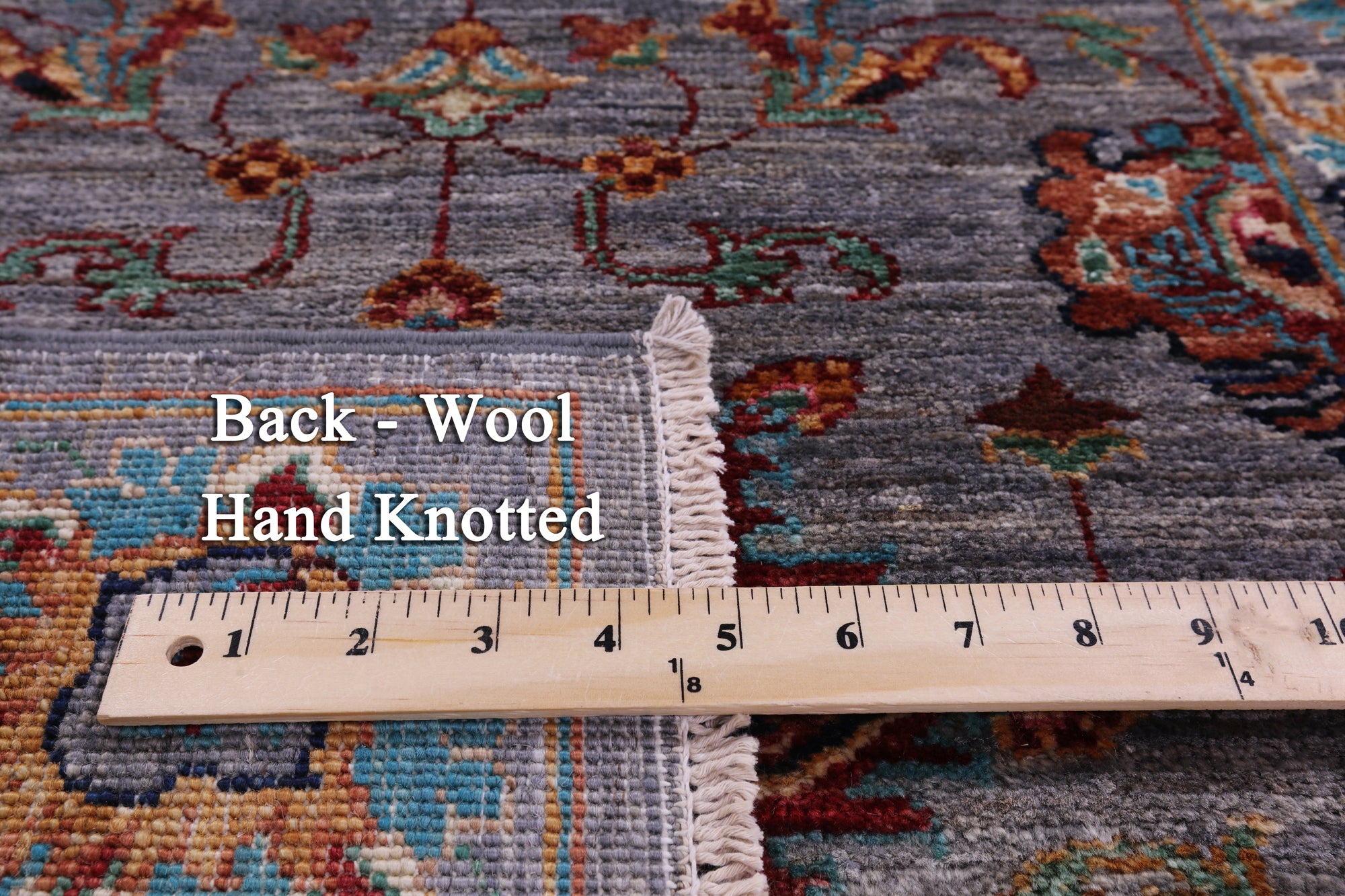 Grey Persian Tabriz Hand Knotted Wool Runner Rug - 2' 8" X 9' 10" - Golden Nile