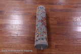 Grey Persian Tabriz Hand Knotted Wool Runner Rug - 2' 8" X 9' 10" - Golden Nile