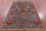 Tribal Persian Gabbeh Hand Knotted Wool Rug - 5' 9" X 8' 4" - Golden Nile