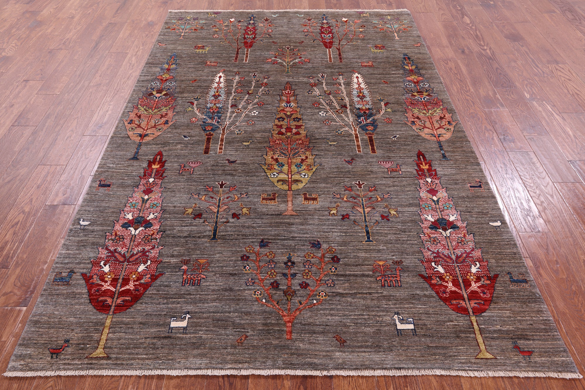 Tribal Persian Gabbeh Hand Knotted Wool Rug - 5' 9" X 8' 4" - Golden Nile
