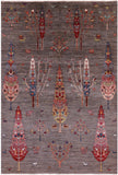 Tribal Persian Gabbeh Hand Knotted Wool Rug - 5' 9" X 8' 4" - Golden Nile