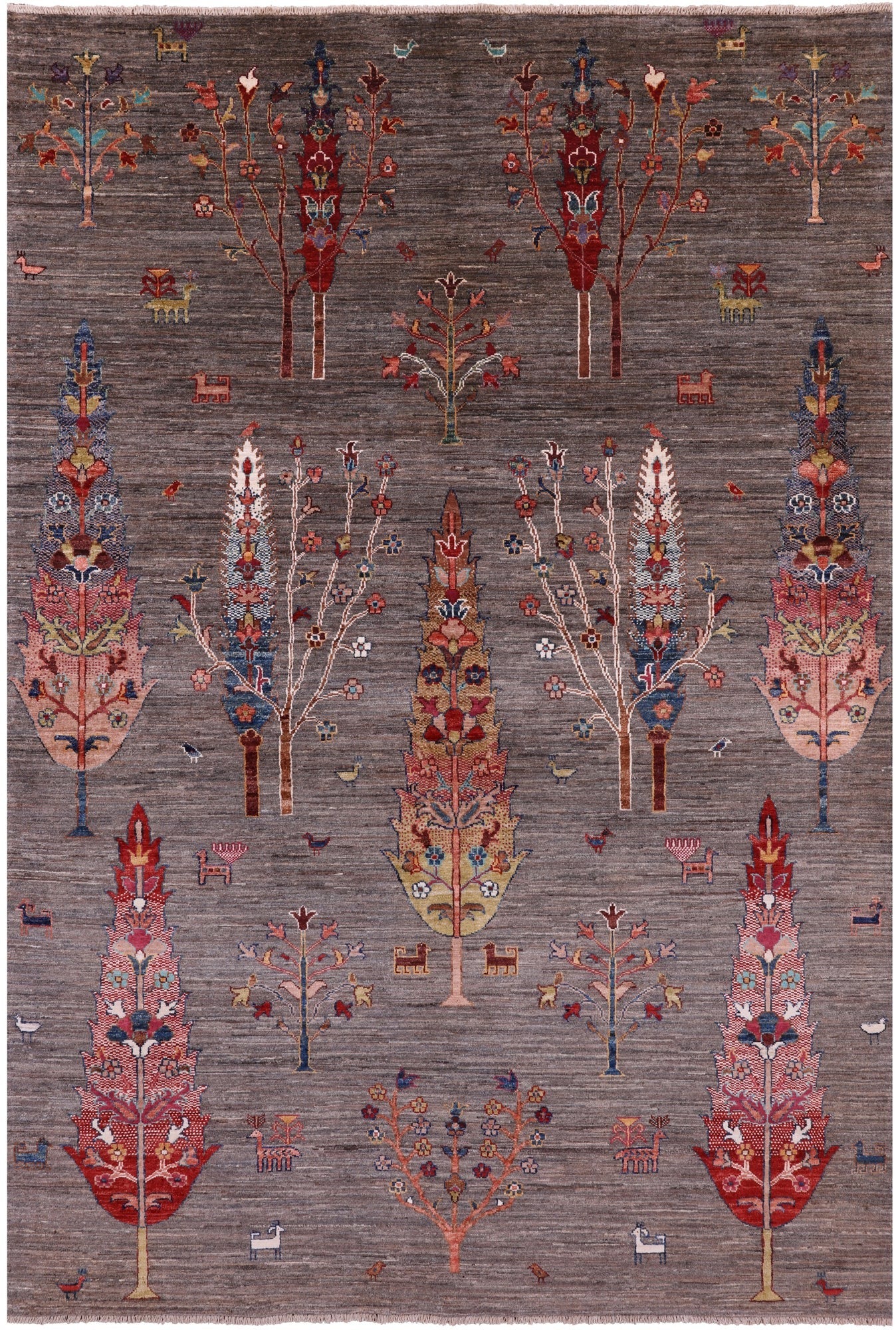 Tribal Persian Gabbeh Hand Knotted Wool Rug - 5' 9" X 8' 4" - Golden Nile