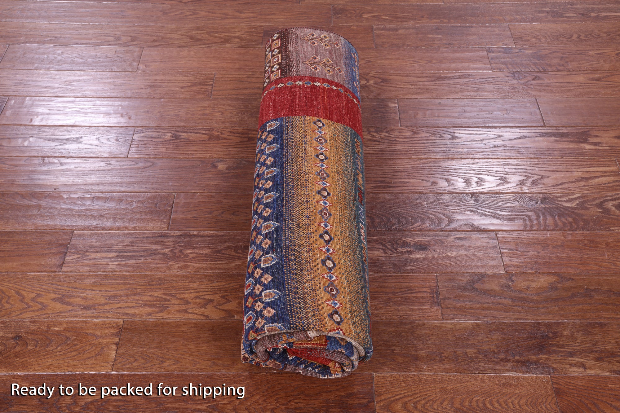 Persian Gabbeh Tribal Handmade Wool Rug - 6' 7" X 9' 7" - Golden Nile