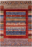 Persian Gabbeh Tribal Handmade Wool Rug - 6' 7" X 9' 7" - Golden Nile