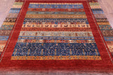 Persian Gabbeh Tribal Handmade Wool Rug - 6' 7" X 9' 7" - Golden Nile