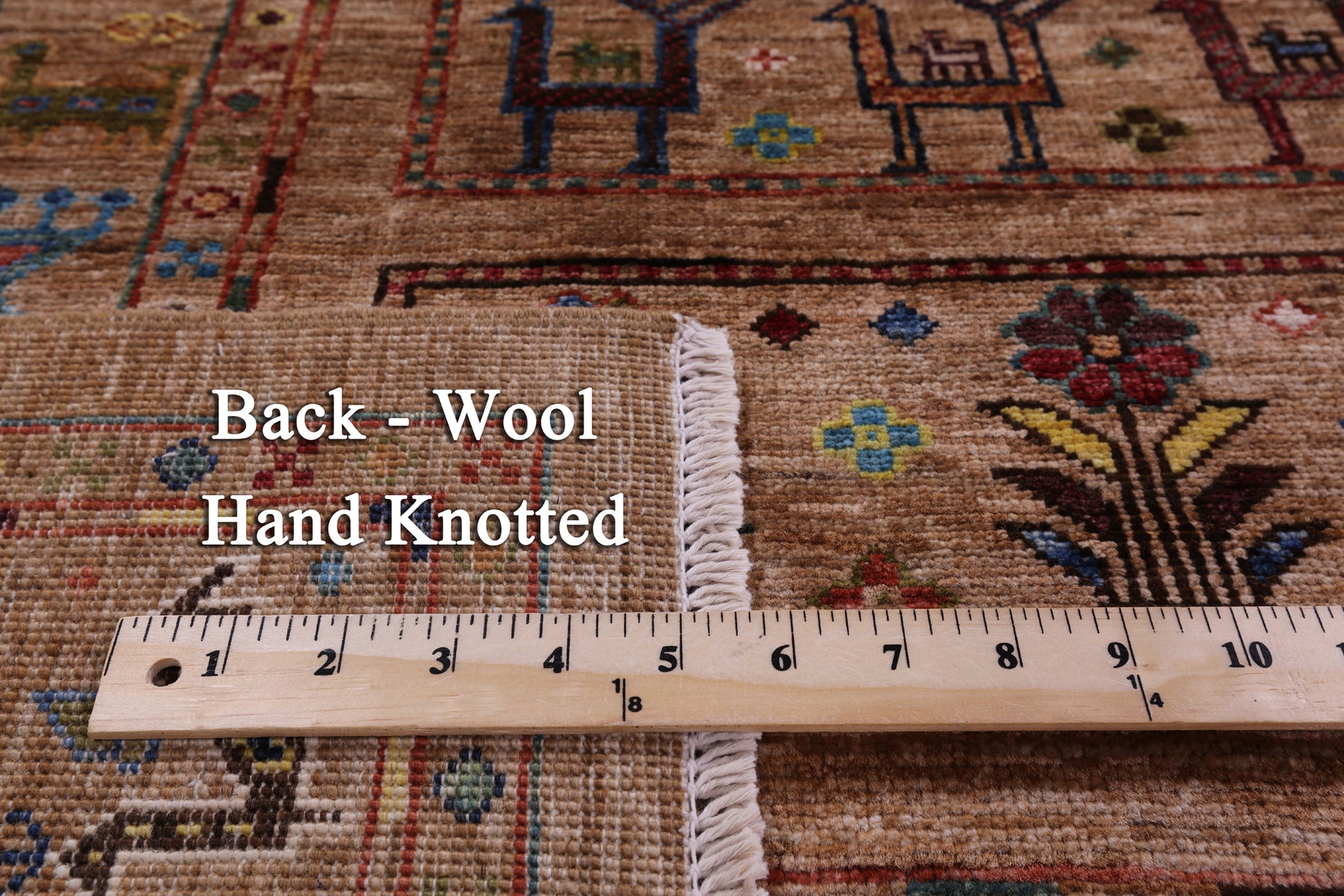 Persian Tribal Gabbeh Hand Knotted Wool Rug - 6' 8" X 10' 4" - Golden Nile