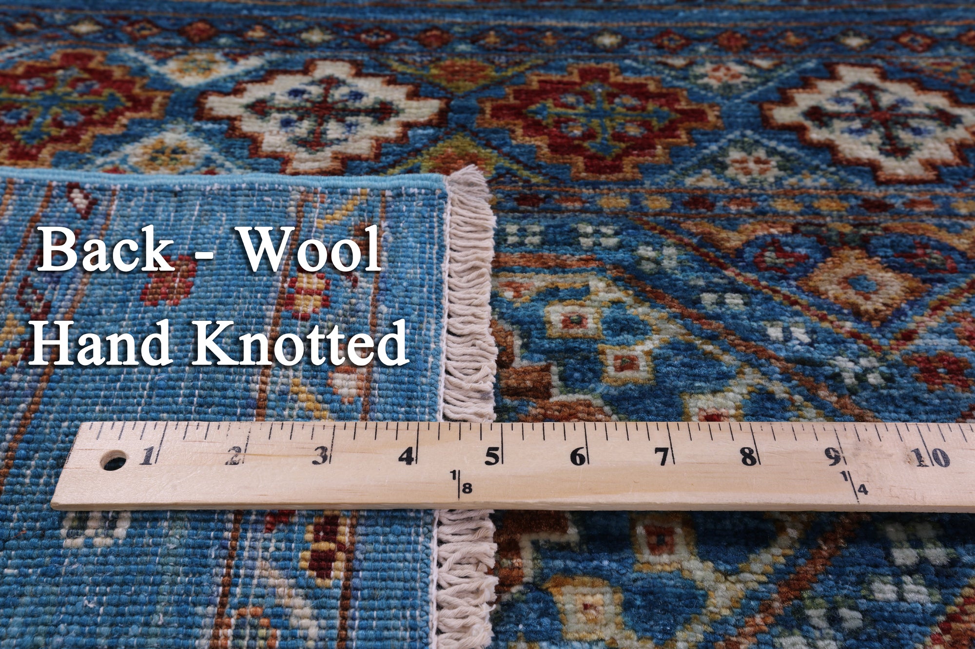 Blue Khorjin Persian Gabbeh Hand Knotted Wool Rug - 5' 7" X 7' 6" - Golden Nile