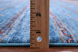 Blue Khorjin Persian Gabbeh Hand Knotted Wool Rug - 5' 7" X 7' 6" - Golden Nile