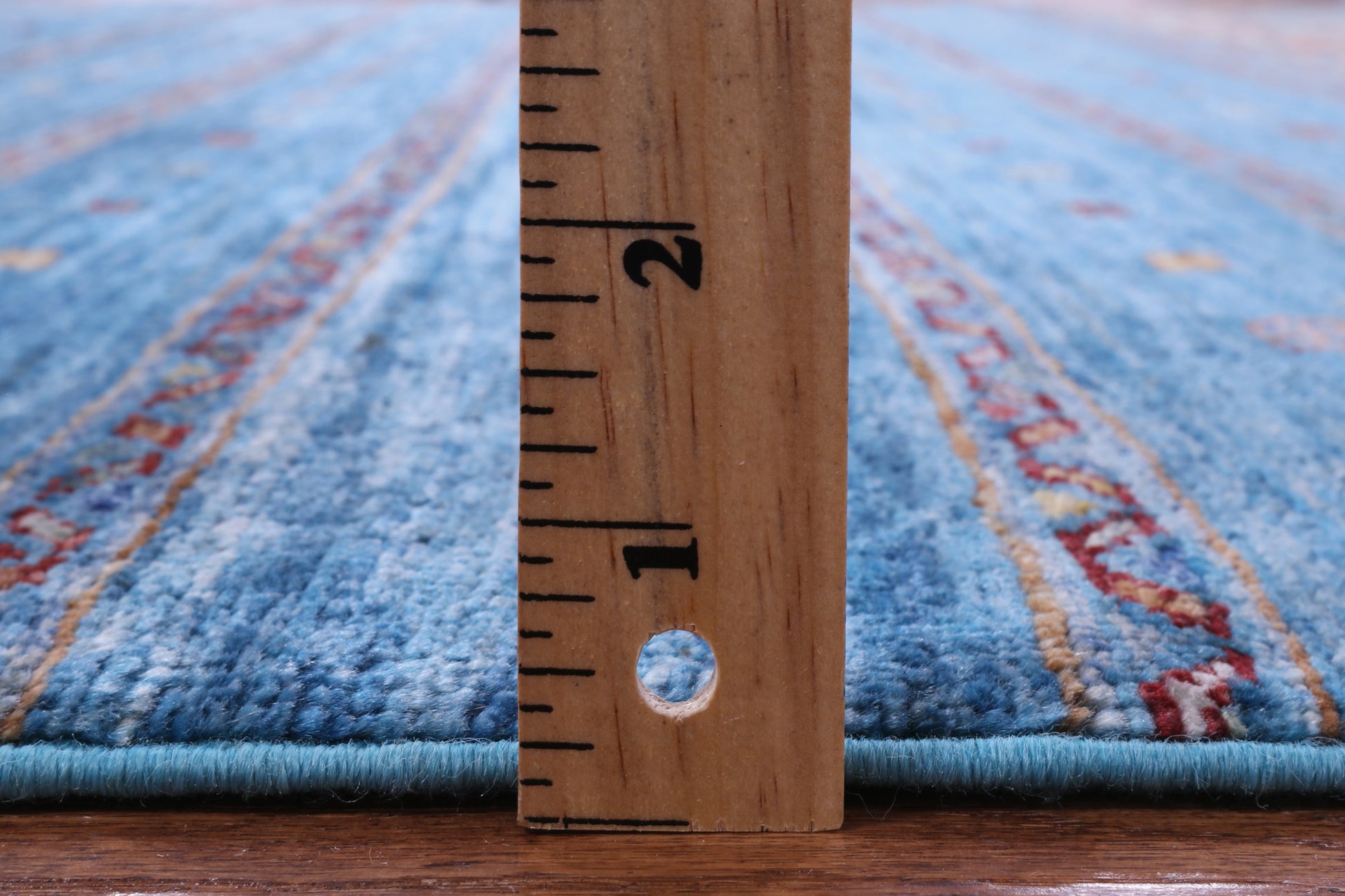 Blue Khorjin Persian Gabbeh Hand Knotted Wool Rug - 5' 7" X 7' 6" - Golden Nile