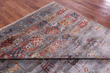 Grey Tribal Persian Gabbeh Hand Knotted Wool Rug - 8' 3" X 10' 5" - Golden Nile
