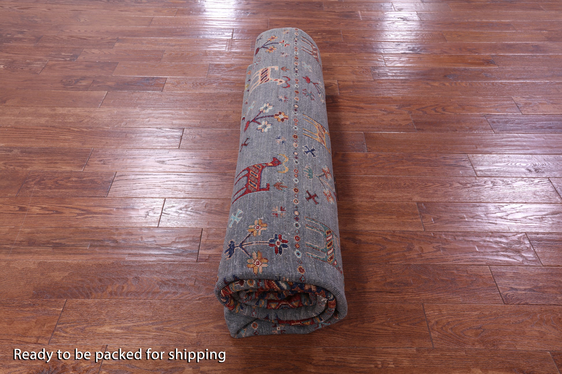 Grey Tribal Persian Gabbeh Hand Knotted Wool Rug - 8' 3" X 10' 5" - Golden Nile