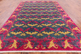 Blue William Morris Handmade Wool Area Rug - 8' 10" X 11' 10" - Golden Nile