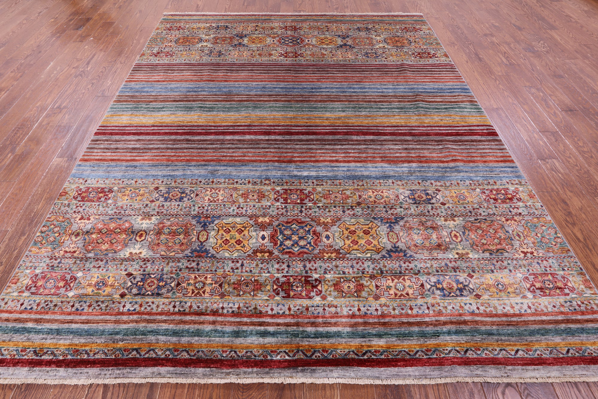 Khorjin Persian Gabbeh Hand Knotted Wool Rug - 8' 3" X 10' 3" - Golden Nile